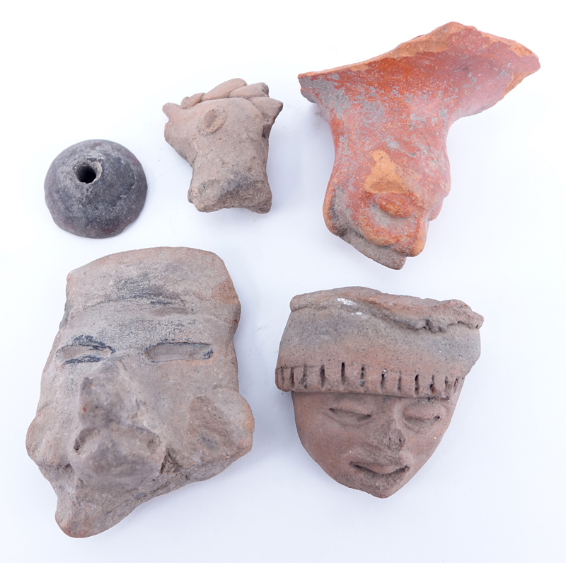 Collection of Five (5) Early Mexican Pottery Artifacts.