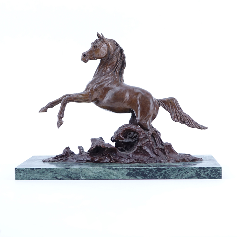 Annette Yarrow, British (b 1932) Bronze Sculpture "Model of a Horse" on Marble Base. 