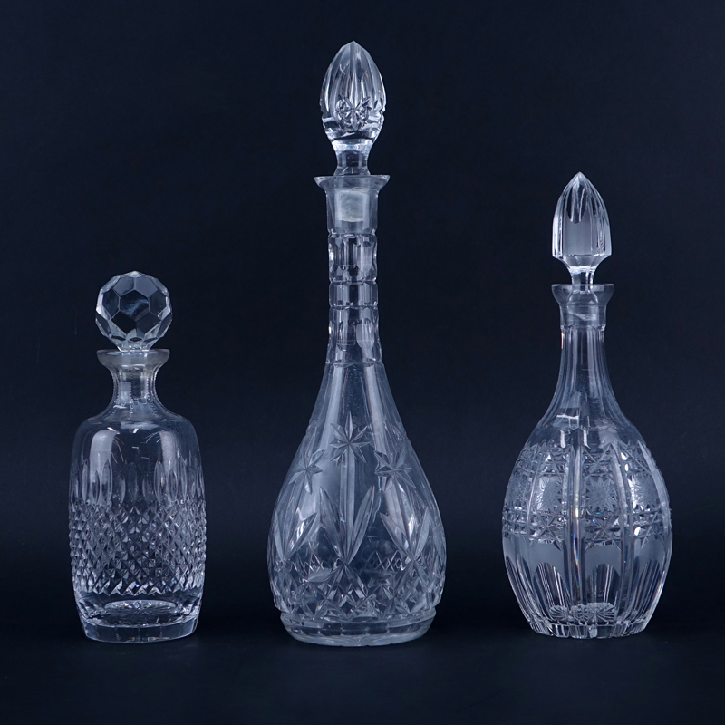 Three (3) Crystal Decanters.