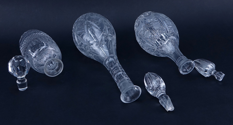 Three (3) Crystal Decanters.