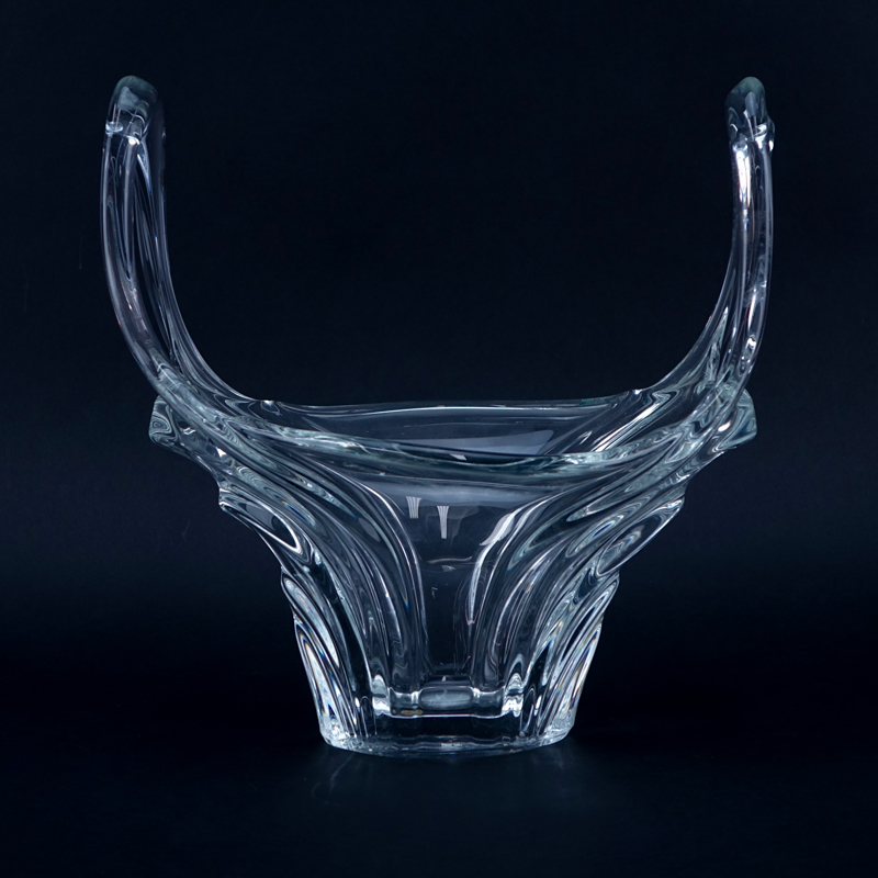 Cristalleries de Vannes-le-Châtel Art Glass Handled Vase.