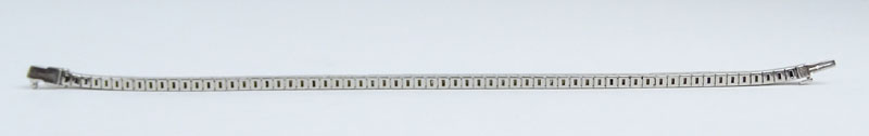 Approx. 8.24 Carat Princess Cut Diamond and Platinum Line Bracelet.