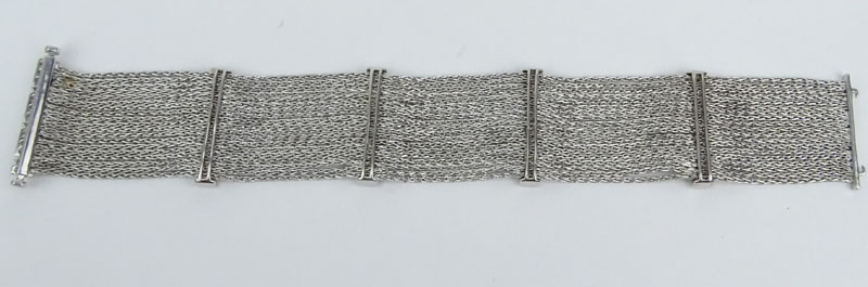 Vintage Approx. 2.75 Carat Round Brilliant Cut Diamond and 18 Karat White Gold Mesh Link Bracelet.