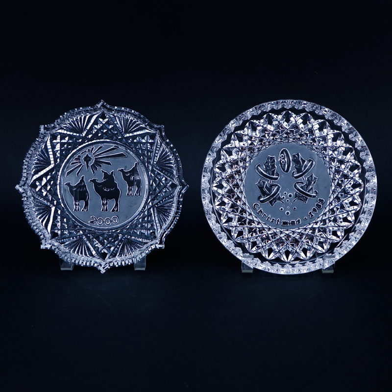 Waterford Crystal 1988 and 2000 Christmas Plates