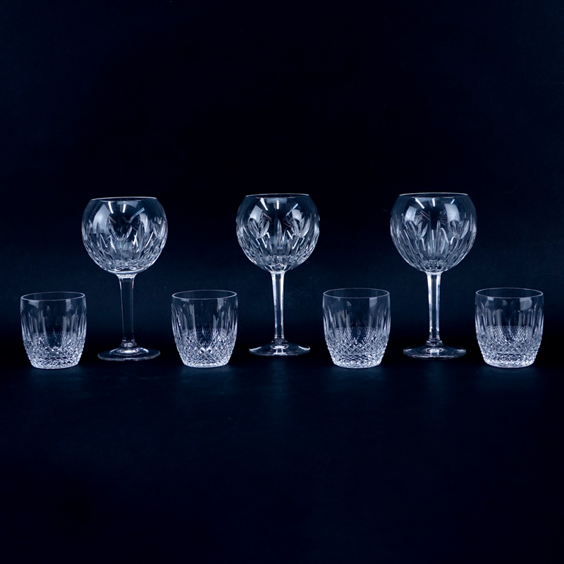 Collection of Seven (7) Waterford Crystal Toasting Glasses and Rock Tumblers