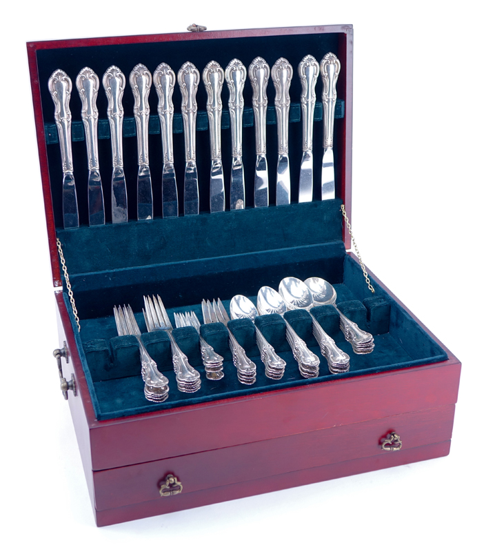 Fifty-Eight (58) Piece International Silver Joan Of Arc Flatware Set