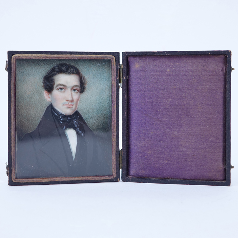 19th Century Miniature Hand Painted Portrait Miniature "Gentlemen"