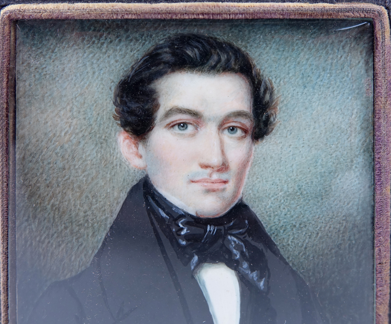 19th Century Miniature Hand Painted Portrait Miniature "Gentlemen"