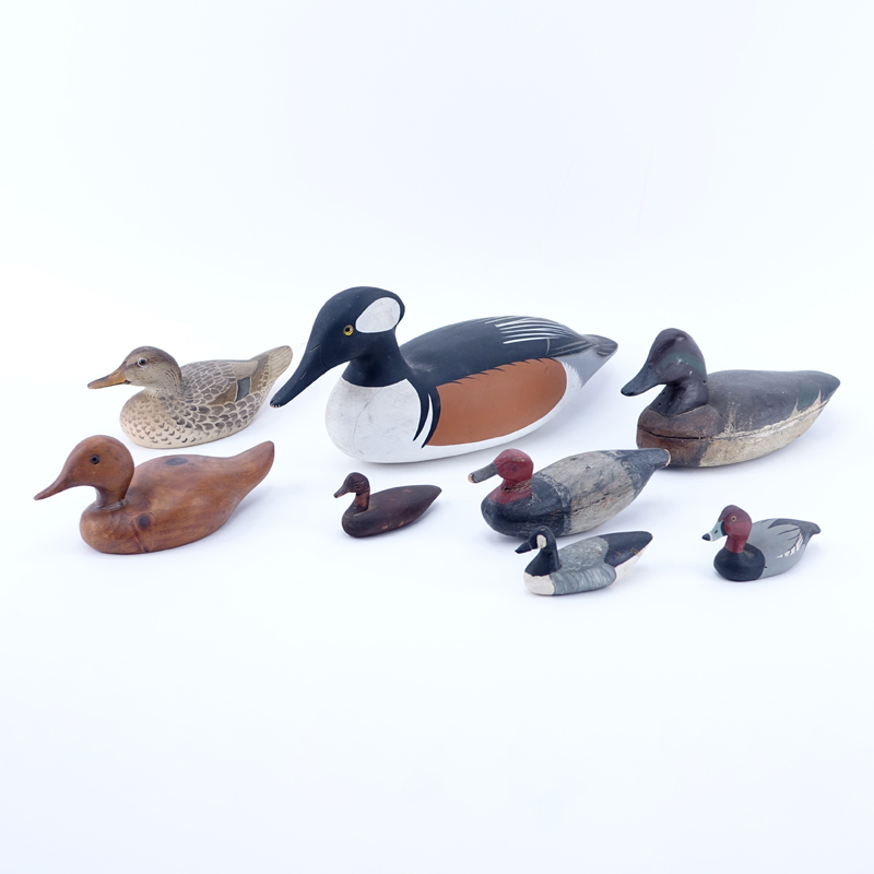 Collection of Eight (8) Carved Wood Hand Painted Decoys