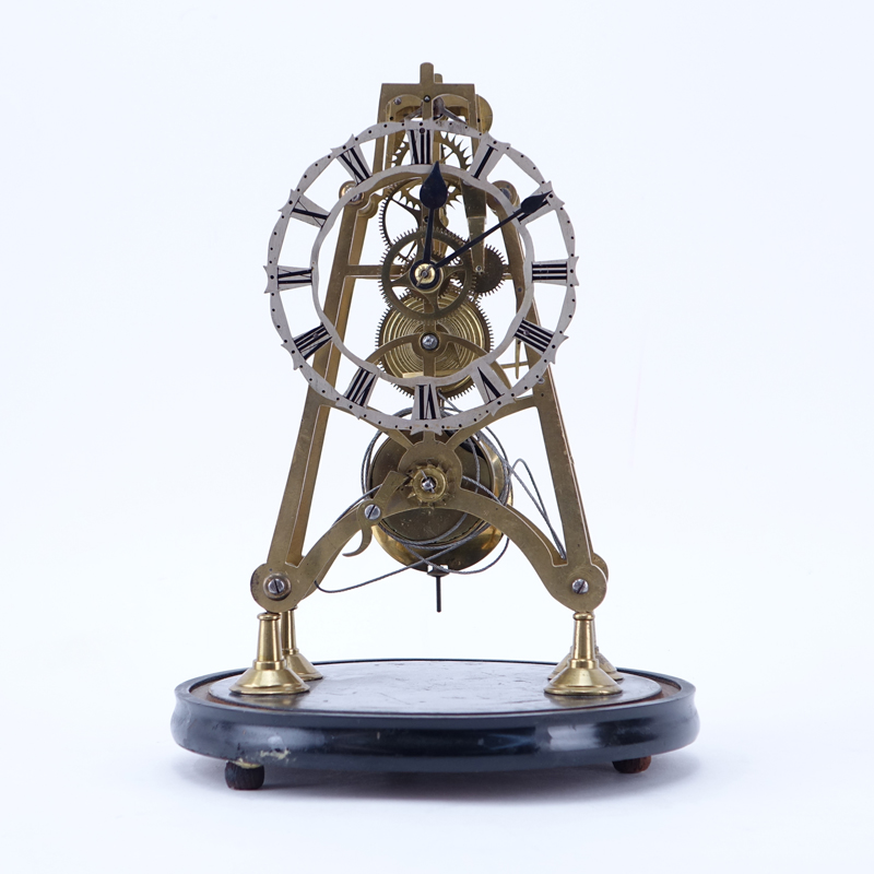 Antique Gilt Brass Skeleton Clock