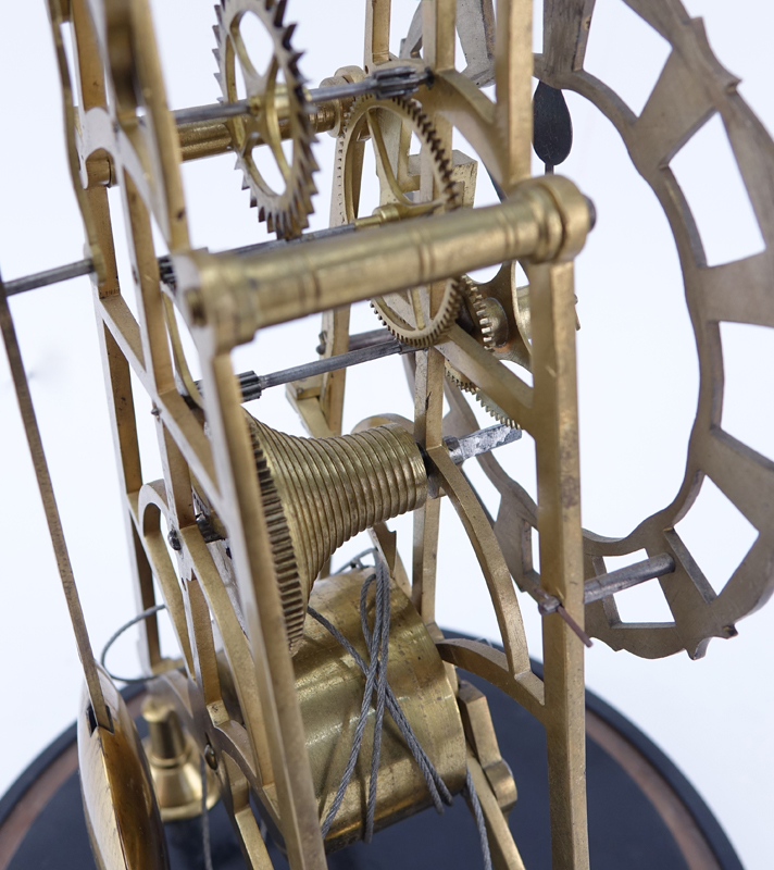 Antique Gilt Brass Skeleton Clock