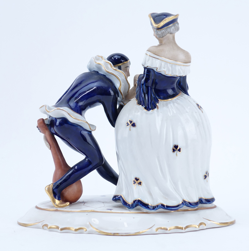 Royal Dux Bohemia Glazed Porcelain Figural Group