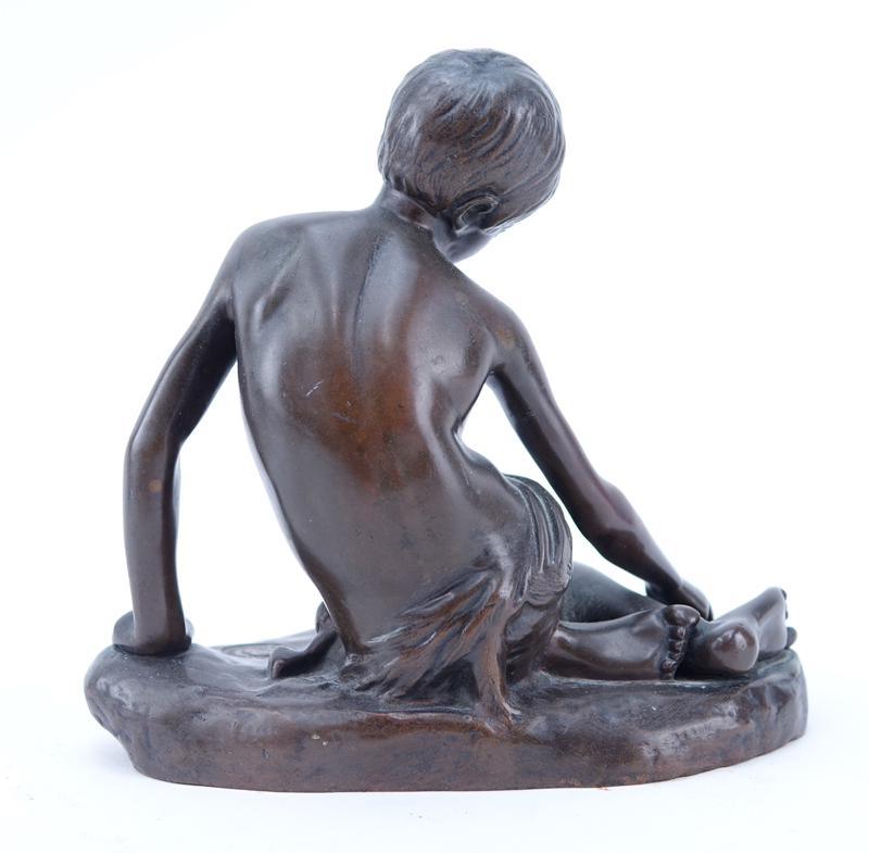 After: Achille Collas, French (1794 - 1859) Bronze Sculpture of a Seated Young Boy