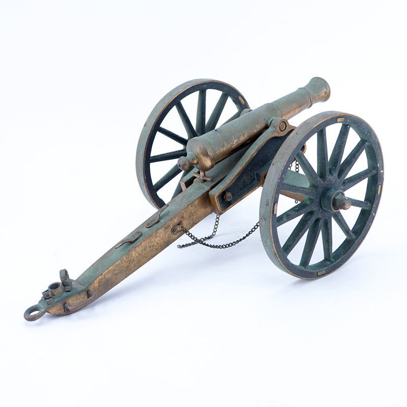 Antique Heavy Brass Model of a Army Canon