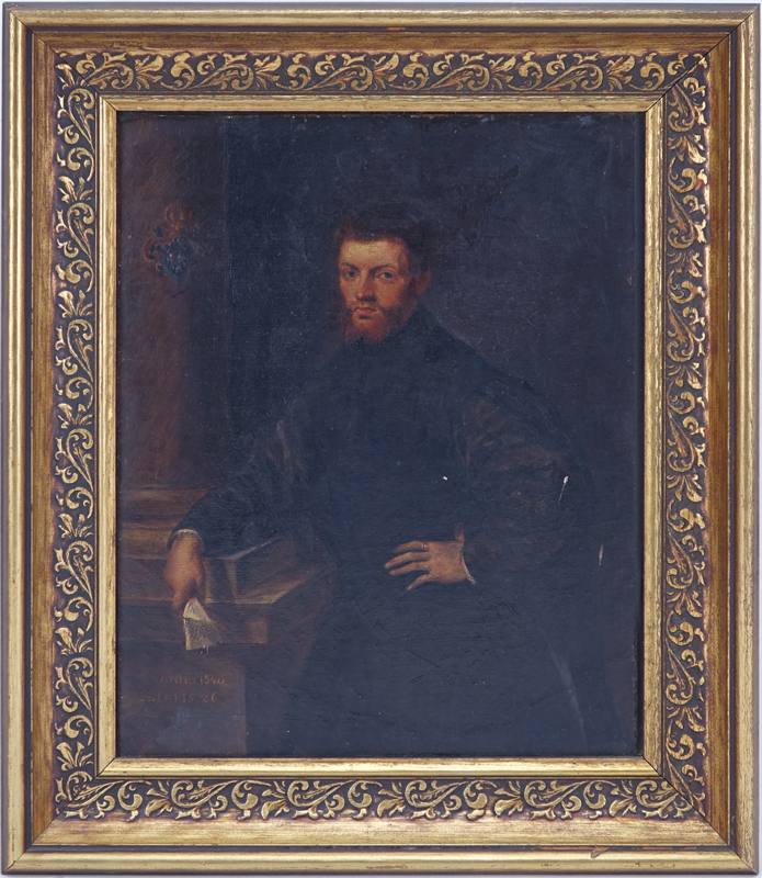 After: Jan Stephan von (Calcker) Calcar, Dutch (1499-1550) Oil on board "Portrait Of Melchior von Brauweiler"