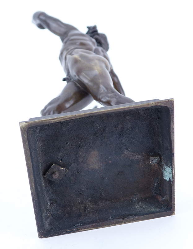 Bronze Sculpture of a Dancing Satyr/Pan Signed V