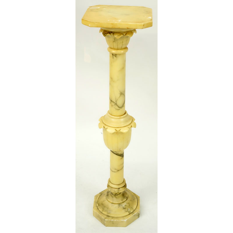 Carved Alabaster Pedestal