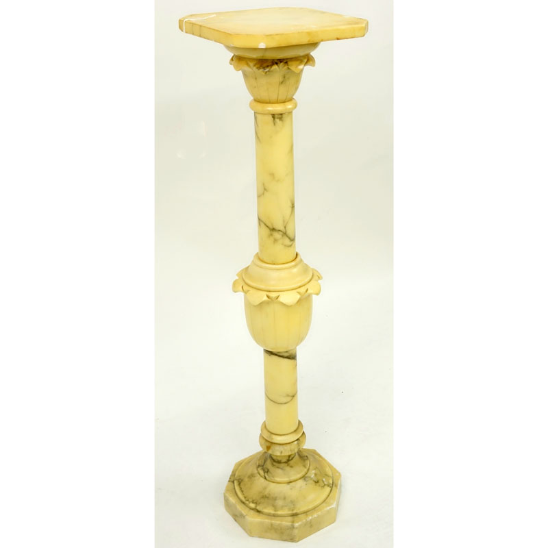 Carved Alabaster Pedestal