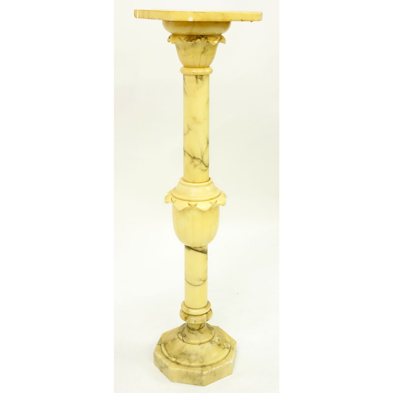 Carved Alabaster Pedestal