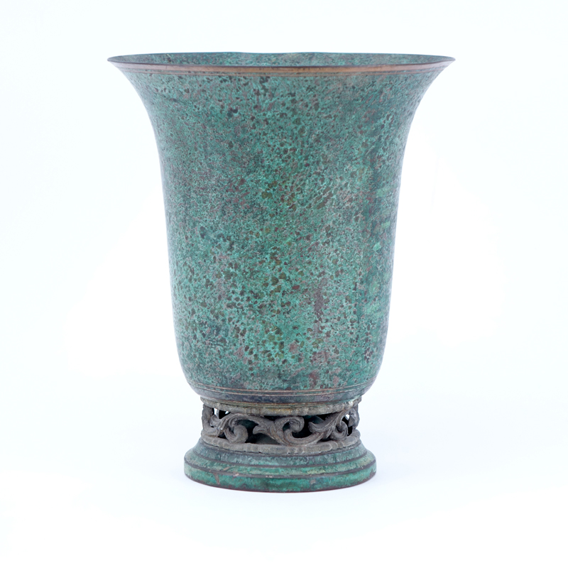 Carl Sorenson Verdigris Patinated Bronze Vase