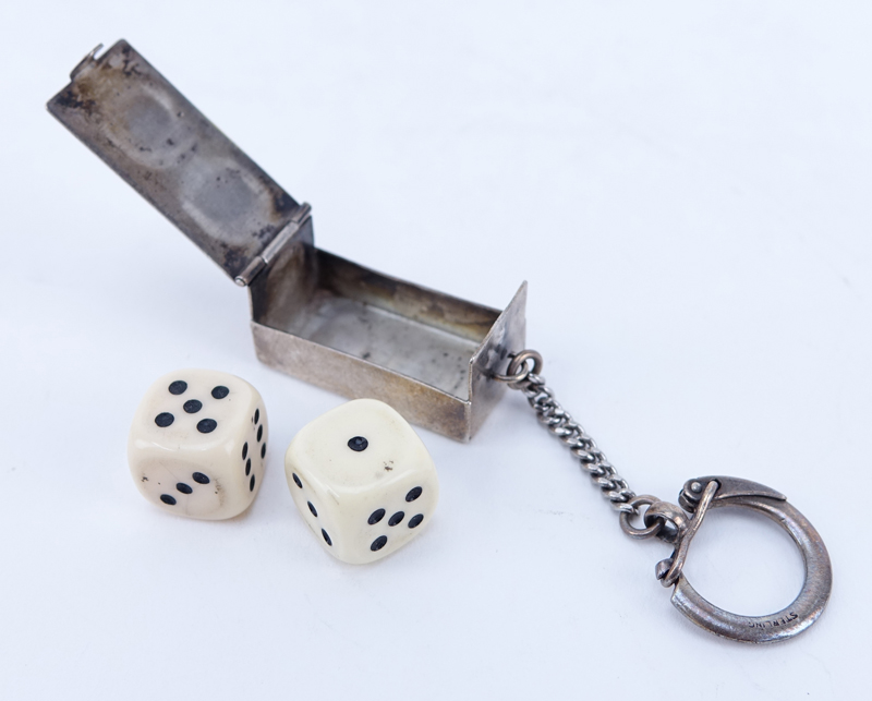 Vintage Cartier Silver Dice Keychain