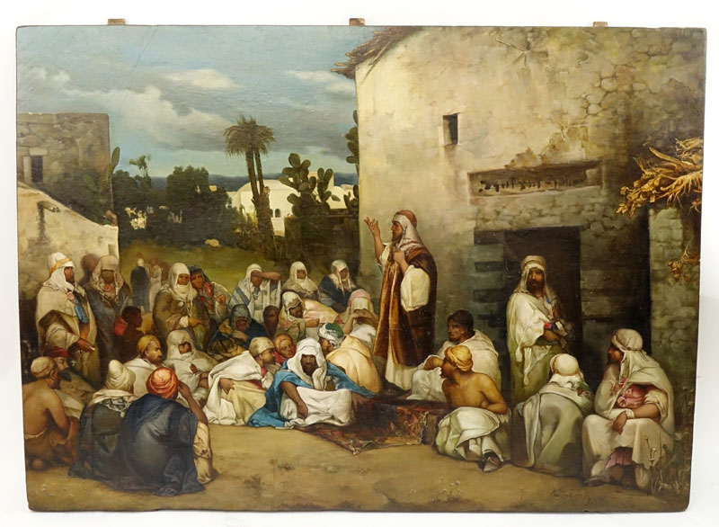 Follower of: Vasily (Wilhelm) Alexandrovich Kotarbinsky, Russian (1849 - 1921) Oil on board "Christ Preaching At Capernaum"