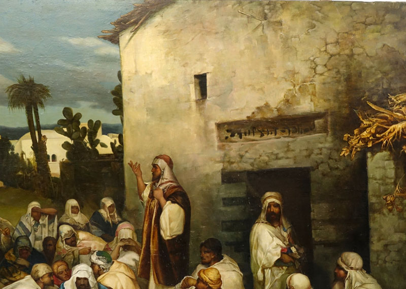 Follower of: Vasily (Wilhelm) Alexandrovich Kotarbinsky, Russian (1849 - 1921) Oil on board "Christ Preaching At Capernaum"