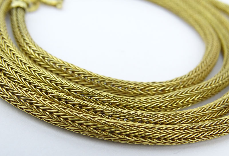 Vintage 18 Karat Yellow Gold Mesh Link Necklace