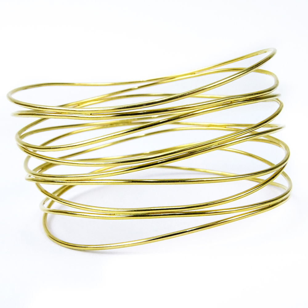 Elsa Peretti Contemporary 14 Karat Yellow Gold Five (5) Row Bangle Bracelet