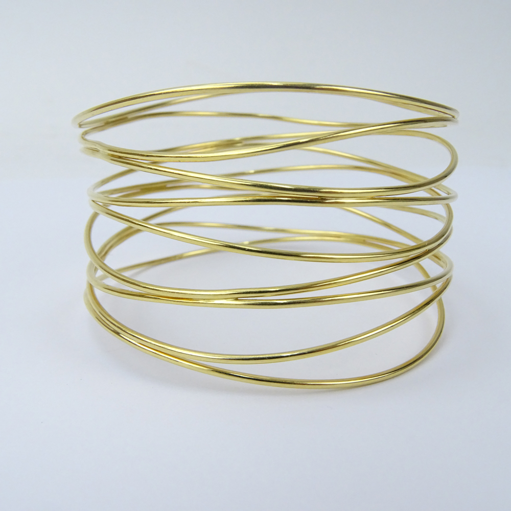 Elsa Peretti Contemporary 14 Karat Yellow Gold Five (5) Row Bangle Bracelet