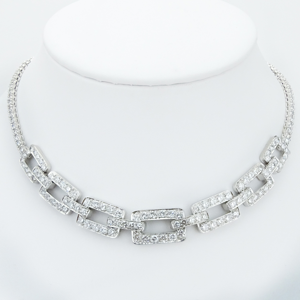 20.0 Carat Gem Quality Round Brilliant Cut Diamond and Platinum Necklace.