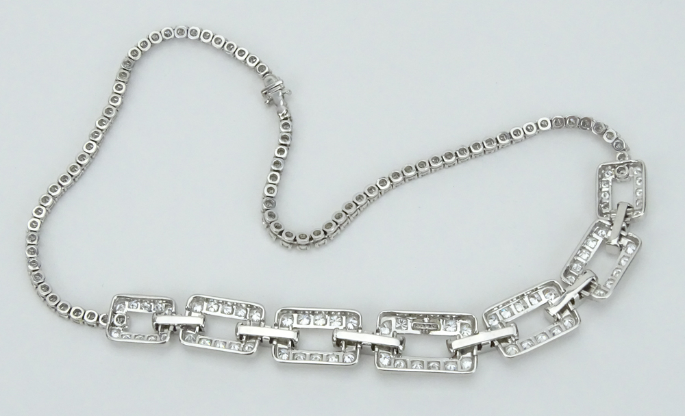 20.0 Carat Gem Quality Round Brilliant Cut Diamond and Platinum Necklace.