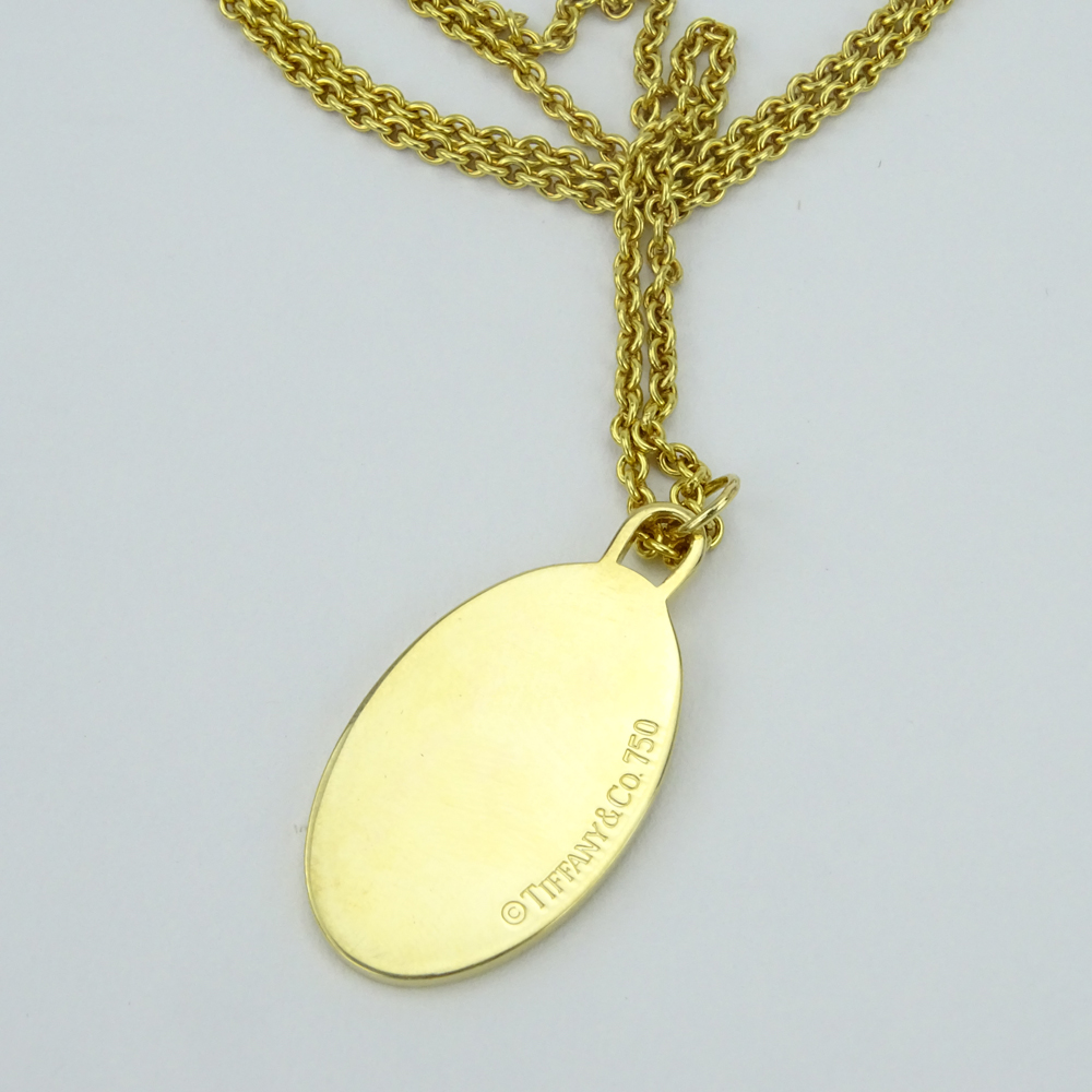 Vintage Tiffany & Co 18 Karat Yellow Gold Medical Alert Pendant Necklace