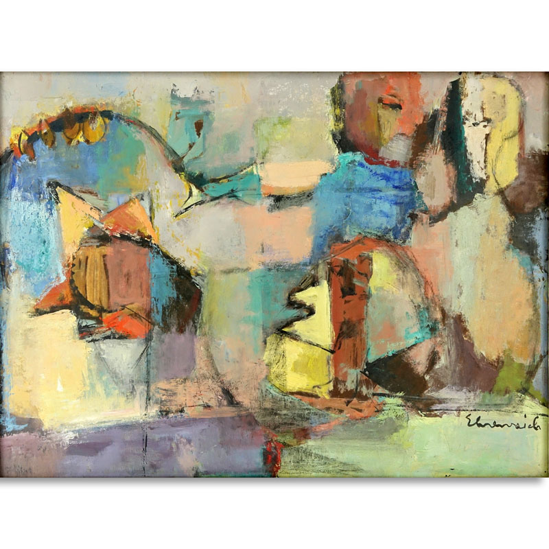 Emma Ehrenreich, American (born 1906) Oil on Masonite, Abstract Composition