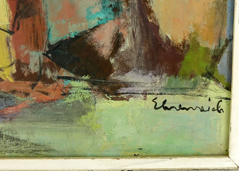 Emma Ehrenreich, American (born 1906) Oil on Masonite, Abstract Composition