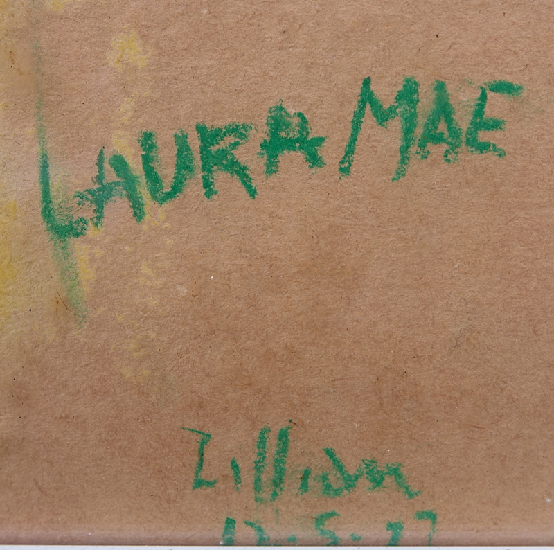 Lillian Marzell, American (20th Century) Pastel on paper "Laura Mae", Signed and dated 12-5-77