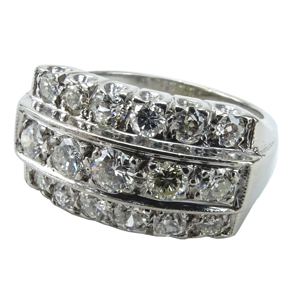 1.75 Carat TW Diamond and Platinum Ring.