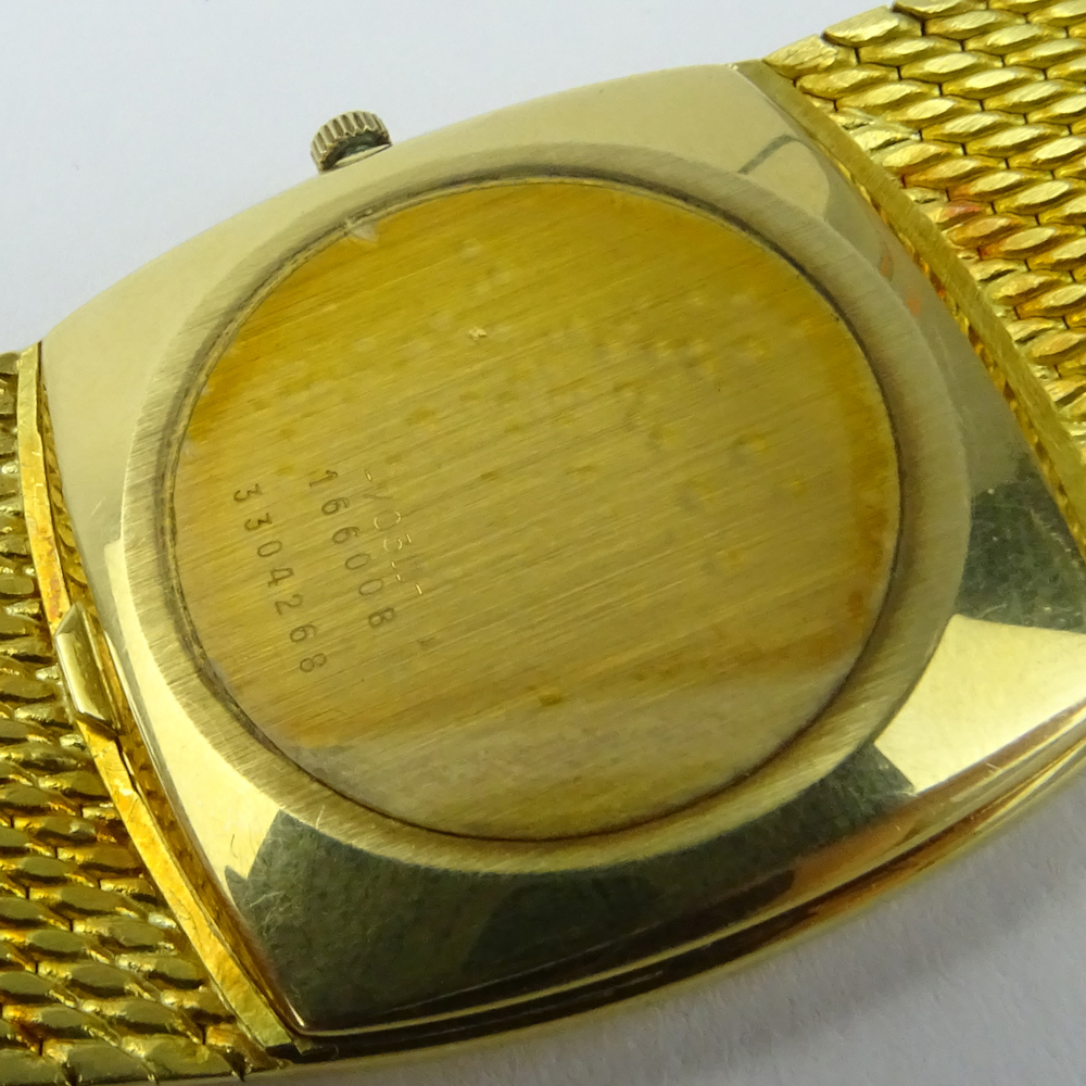 Man's Vintage Universal Genève Golden Shadow Automatic 18 Karat Yellow Gold Bracelet Watch