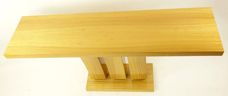 Modern Art Deco Style Satinwood Console Table