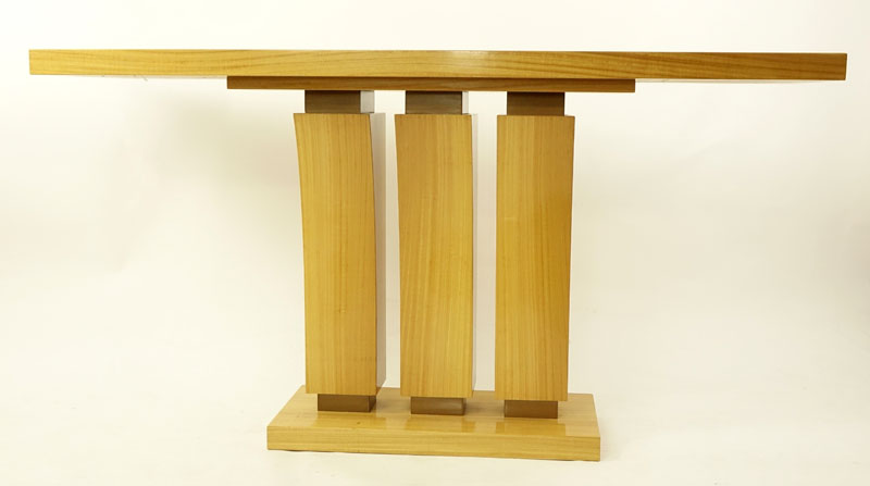 Modern Art Deco Style Satinwood Console Table