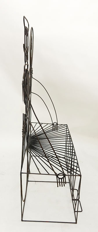 John Risley, American (1919-2002) Wrought Iron Bench, Man and Woman