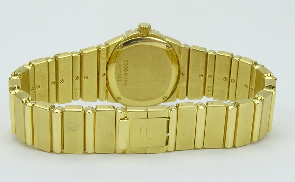 Lady's Piaget Polo Approx. 1.0 Carat Round Brilliant Cut Diamond and 18 Karat Yellow Gold Bracelet Watch