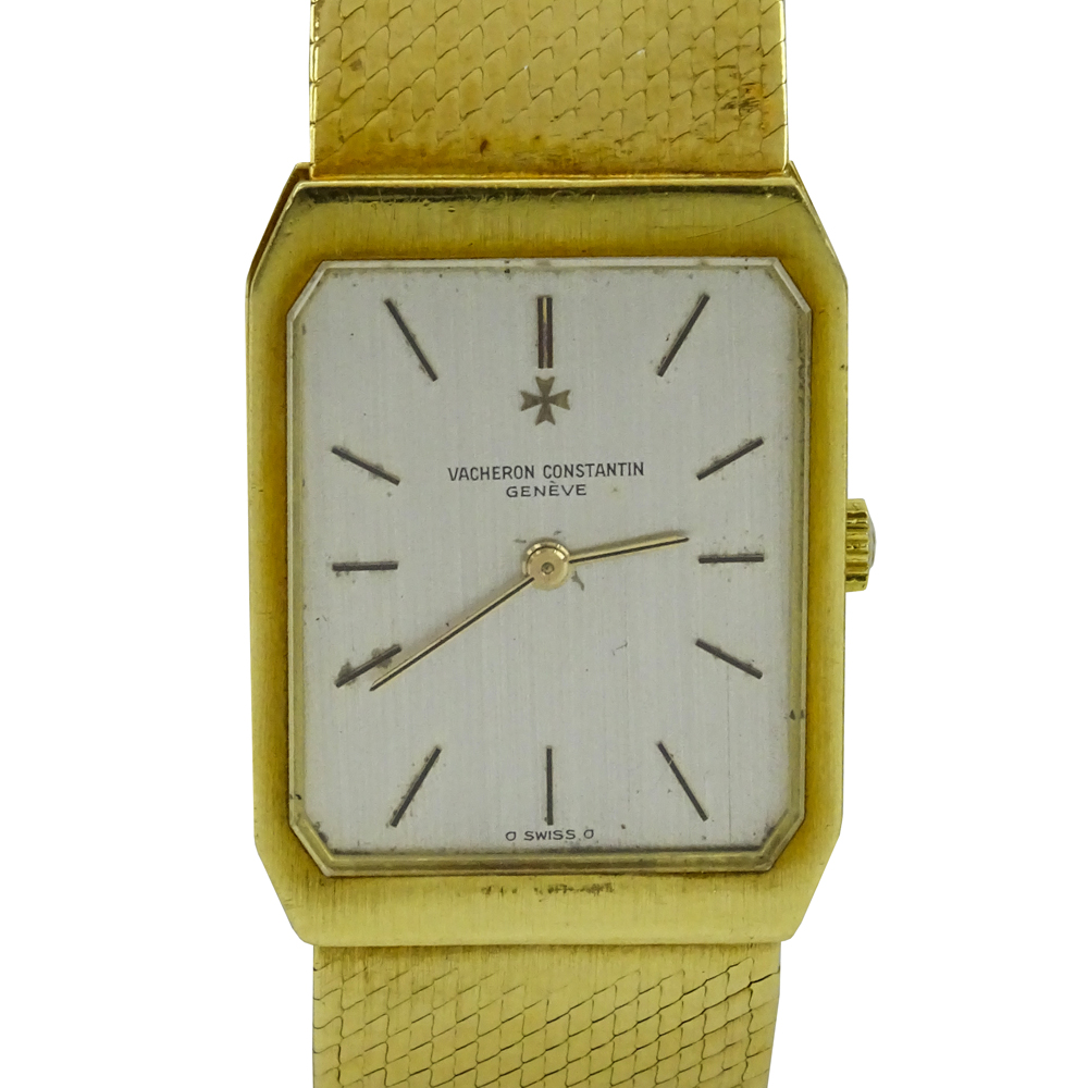 Man's Vintage Vacheron Constantin Geneve 18 Karat Yellow Gold Bracelet Watch with Manual Movement