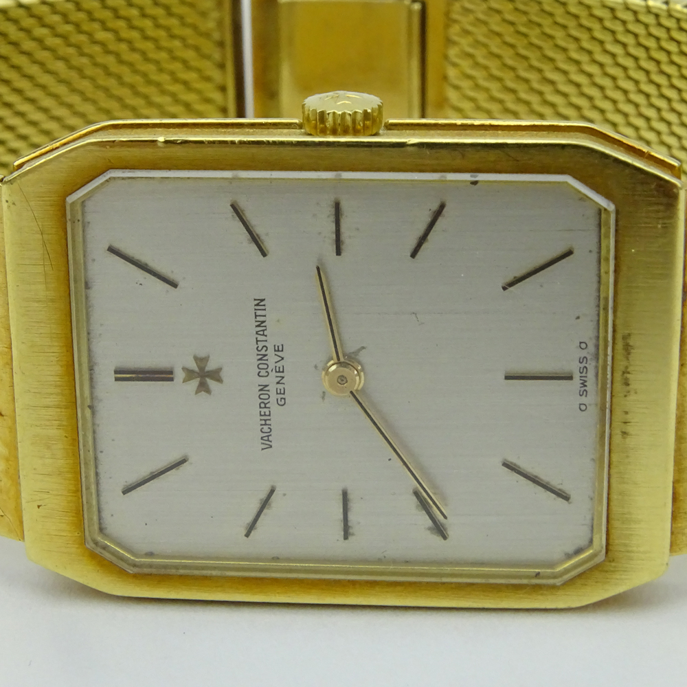 Man's Vintage Vacheron Constantin Geneve 18 Karat Yellow Gold Bracelet Watch with Manual Movement