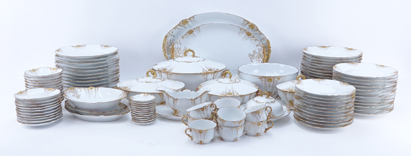 One Hundred and Four (104) Piece Charles Field Haviland Limoges Porcelain Dinner Service