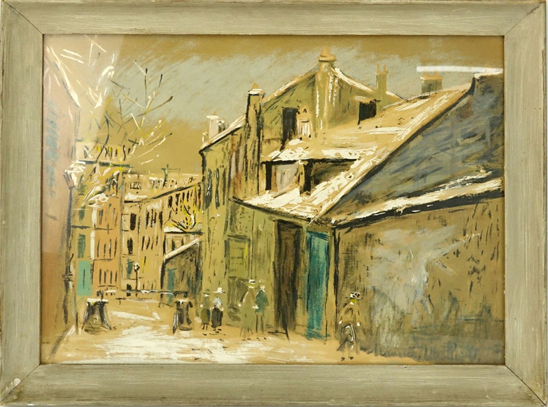 After: Maurice (Valadon) Utrillo, French (1883 - 1955) Parisian Street Scene Print on Artist board