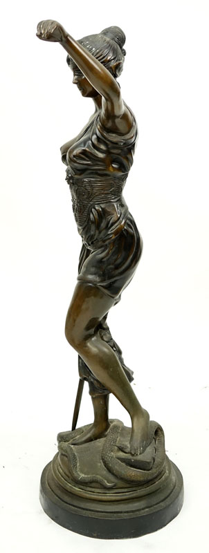 Large Art Nouveau Bronze Sculpture of Blind Justice (Themis)