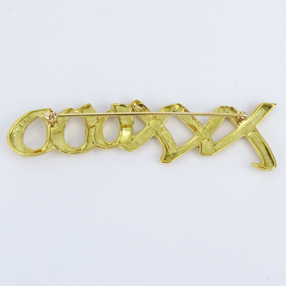 Vintage Paloma Picasso for Tiffany & Co 18 Karat Yellow Gold XXXOOO Brooch