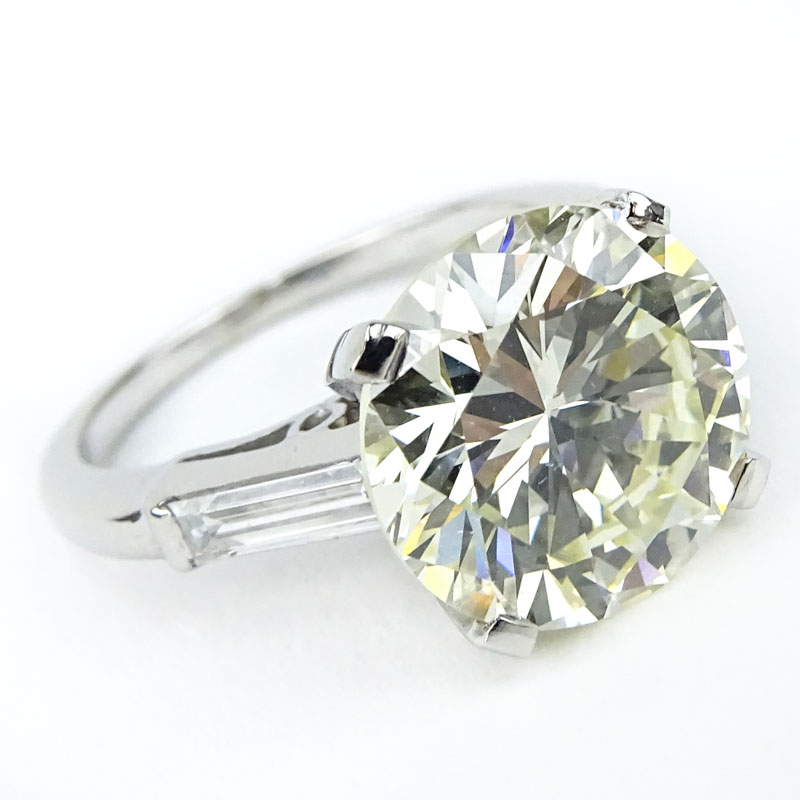 4.87 Carat Round Brilliant Cut Diamond and Platinum Engagement Ring.