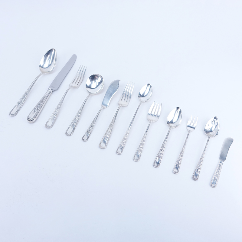 One Hundred Seven (107) Piece Weidlich "Lady Sterling" Silver Flatware Set